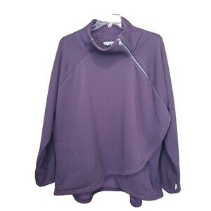 Athleta Purple Sweatshirt with Asymmetrical Zip